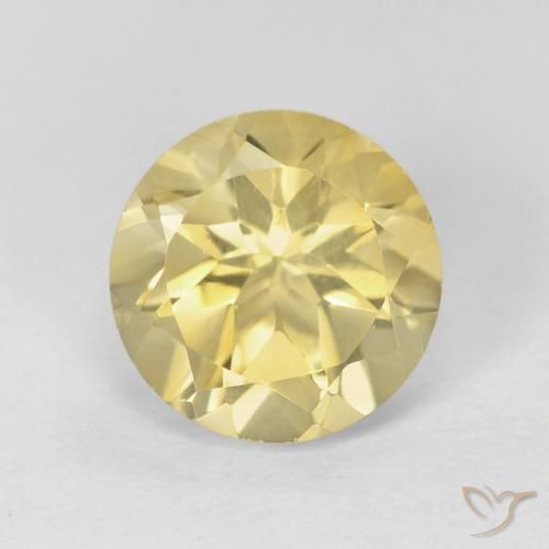 1.95ct Natural Amarillo dijón muy claro Citrino, Redondo, VVS