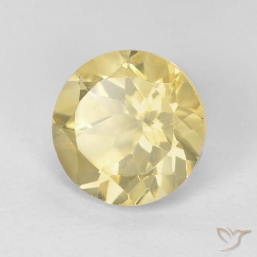 Citrino Amarillo dijón muy claro natural de 1.95 ct, Redondo, VVS