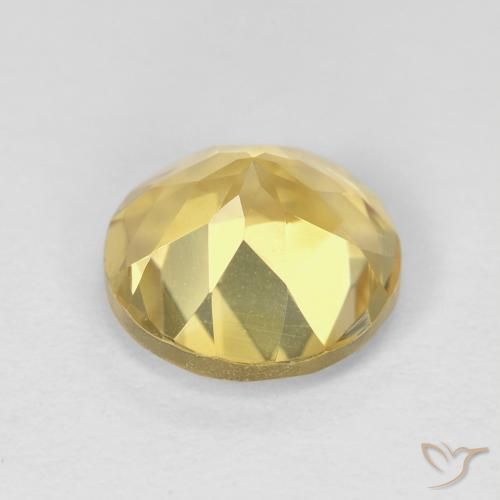 Citrino Amarillo terroso natural de 1.94 ct, Redondo, VVS