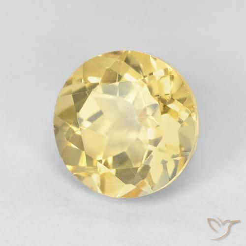 Citrino Amarillo claro natural de 1.96 ct, Redondo, VVS