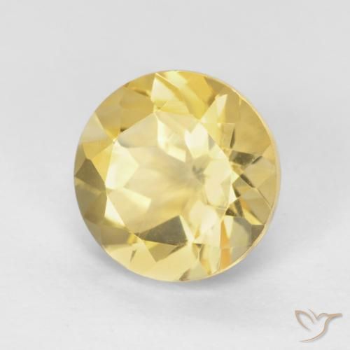 Citrino Dorado natural de 1.94 ct, Redondo, VVS