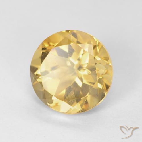 Citrino Dorado natural de 1.82 ct, Redondo, VVS