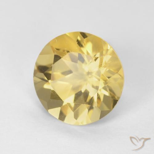 Citrino Dorado natural de 1.71 ct, Redondo, VVS