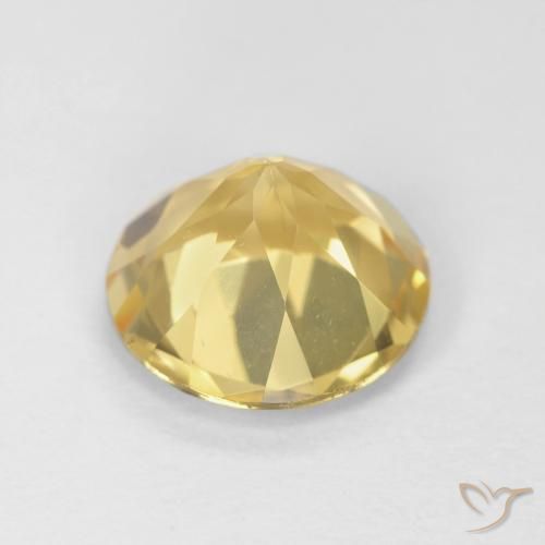 Citrino Dorado natural de 1.71 ct, Redondo, VVS