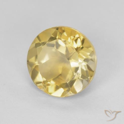 Citrino Dorado natural de 1.91 ct, Redondo, VVS