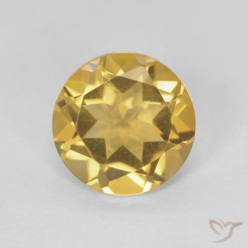 1.70ct Natural Dorado medio Citrino, Redondo, VVS
