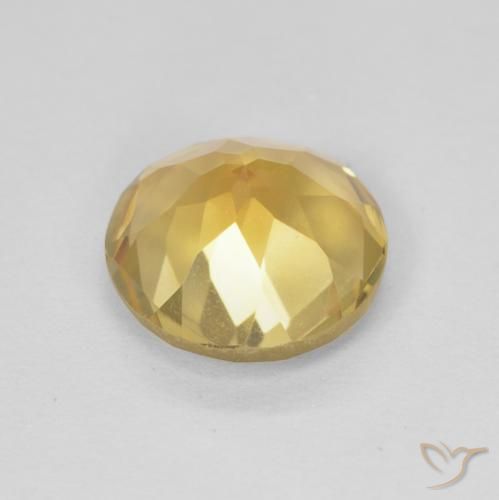 Citrino Dorado medio natural de 1.70 ct, Redondo, VVS