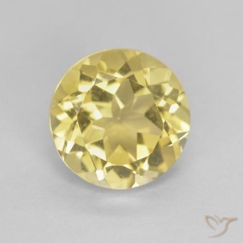 1.99ct Natural Dorado amarillento Citrino, Redondo, VVS