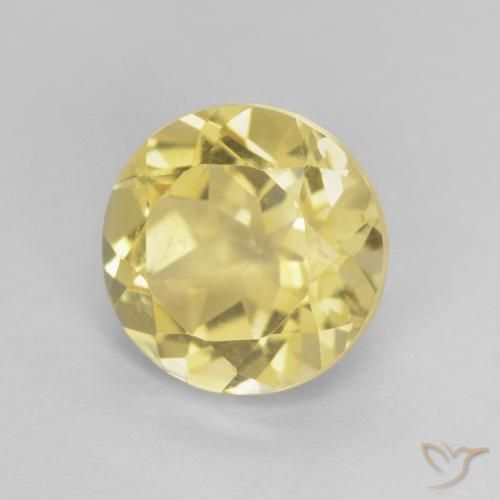 Citrino Dorado amarillento natural de 1.99 ct, Redondo, VVS