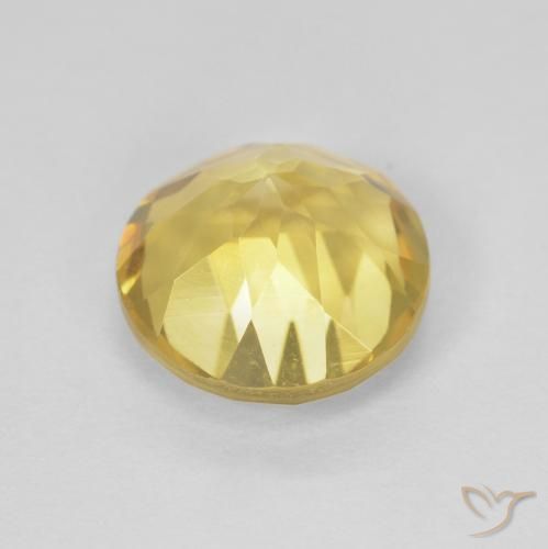 Citrino Dorado amarillento natural de 1.99 ct, Redondo, VVS