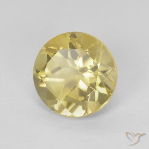 Citrino Amarillo dorado natural de 1.79 ct, Redondo, VVS