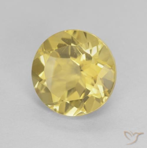 Citrino Amarillo dorado natural de 1.97 ct, Redondo, VVS