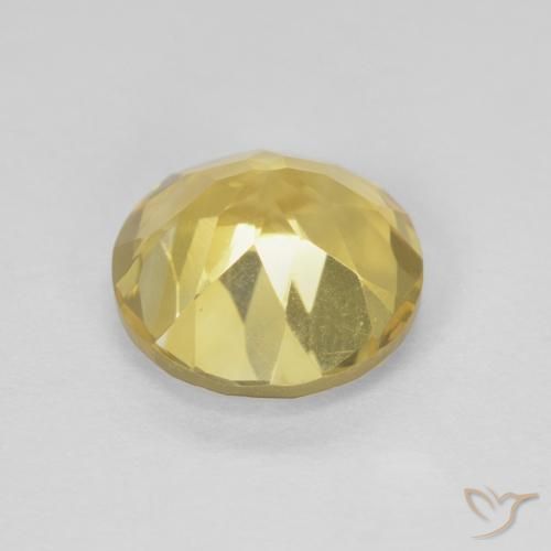 Citrino Amarillo dorado natural de 1.97 ct, Redondo, VVS