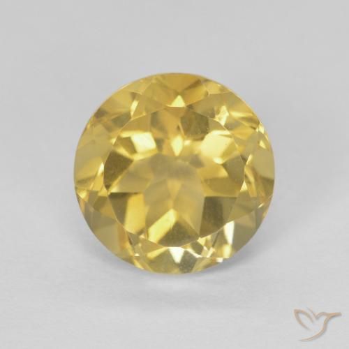 1.98ct Natural Marrón-dorado muy claro Citrino, Redondo, VVS