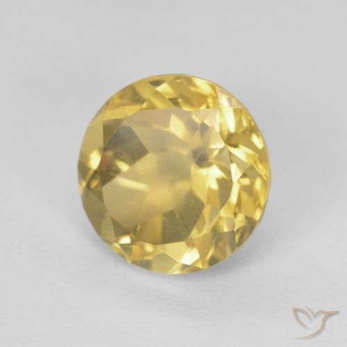 Citrino Marrón-dorado muy claro natural de 1.98 ct, Redondo, VVS