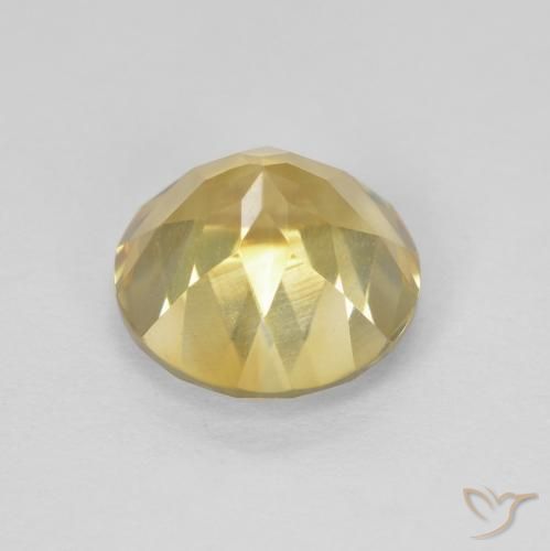 Citrino Marrón-dorado muy claro natural de 1.98 ct, Redondo, VVS