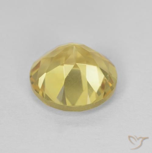 Citrino Amarillo dorado natural de 1.86 ct, Redondo, VVS