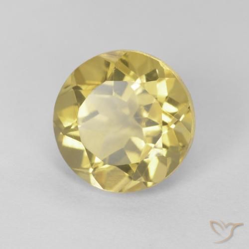 Citrino Dorado amarillento natural de 1.93 ct, Redondo, VVS