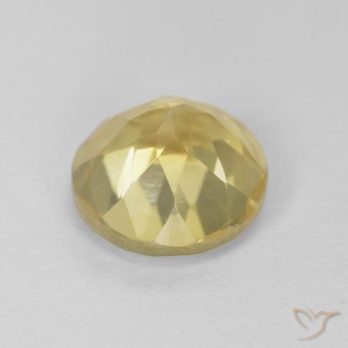 Citrino Dorado amarillento natural de 1.93 ct, Redondo, VVS
