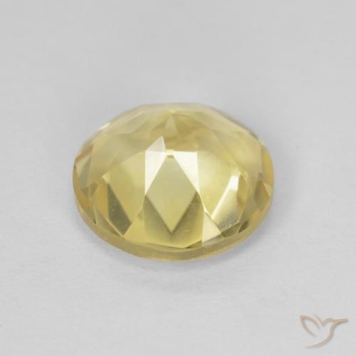 Citrino Dorado amarillento natural de 1.75 ct, Redondo, VVS