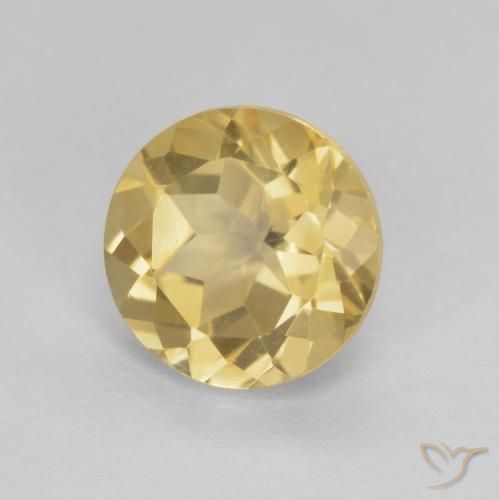 Citrino Dorado natural de 1.84 ct, Redondo, VVS