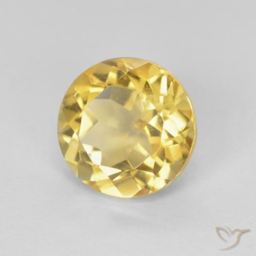 Citrino Dorado natural de 1.86 ct, Redondo, VVS