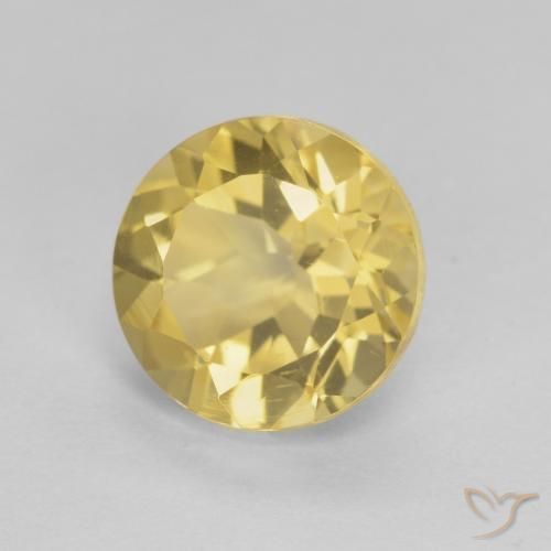 Citrino Amarillo claro natural de 2.05 ct, Redondo, VVS