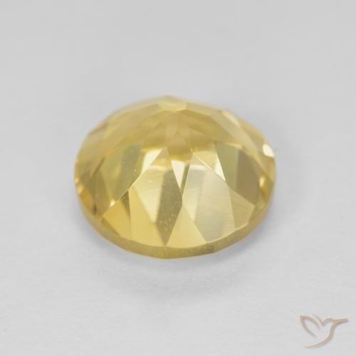 Citrino Amarillo claro natural de 2.05 ct, Redondo, VVS