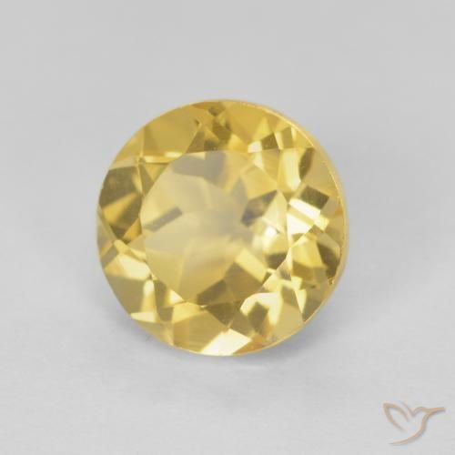 Citrino Dorado claro natural de 1.97 ct, Redondo, VVS