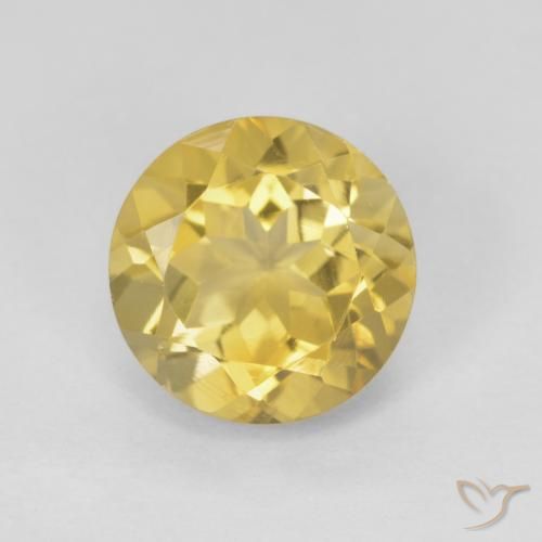 1.89ct Natural Amarillo mostaza Citrino, Redondo, VVS