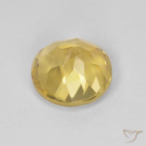 Citrino Amarillo mostaza natural de 1.89 ct, Redondo, VVS