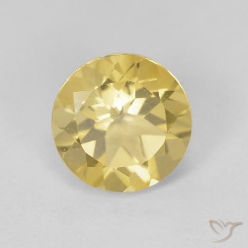 1.88ct Natural Amarillo claro Citrino, Redondo, VVS