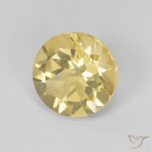 Citrino Amarillo claro natural de 1.88 ct, Redondo, VVS