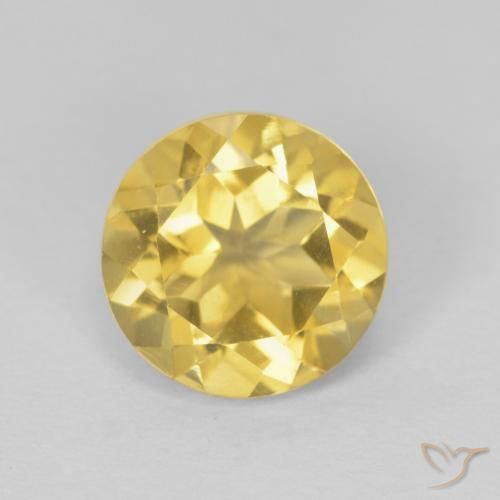2.00ct Natural Amarillo claro Citrino, Redondo, VVS