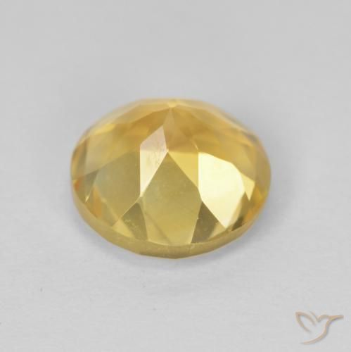 Citrino Amarillo claro natural de 2.00 ct, Redondo, VVS