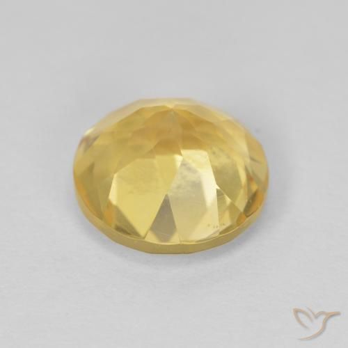 Citrino Dorado amarillento natural de 1.96 ct, Redondo, VVS
