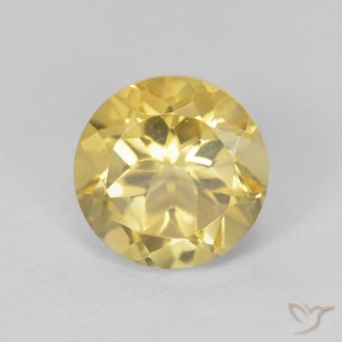 1.96ct Natural Marrón-dorado muy claro Citrino, Redondo, VVS