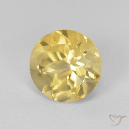 Citrino Marrón-dorado muy claro natural de 1.96 ct, Redondo, VVS