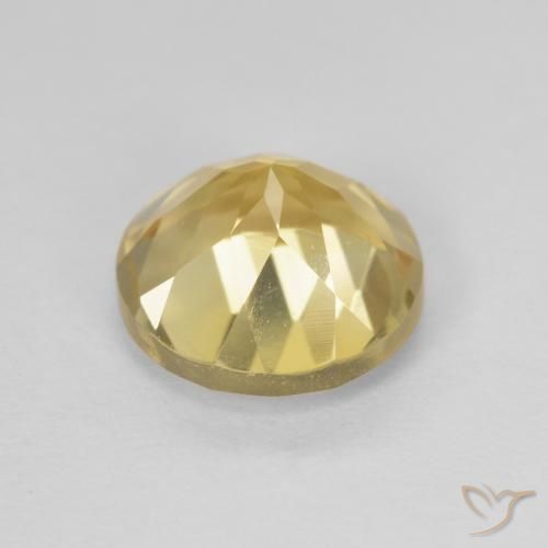 Citrino Amarillo dijón natural de 1.97 ct, Redondo, VVS