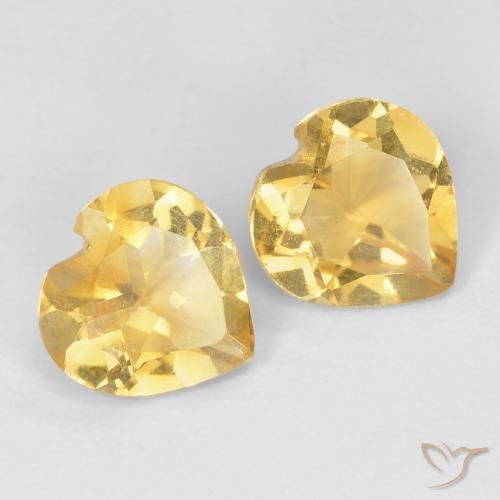 Gemas de Citrino Amarillo claro natural de 1.21 ct, Corazón, VVS