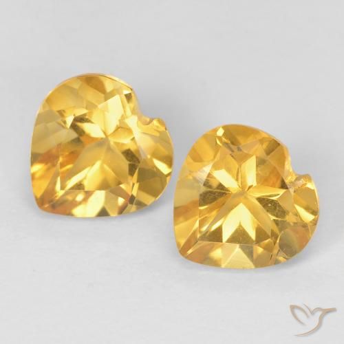 1.46ctw Natural Medium Dark-Golden Citrino, Corazón, VVS