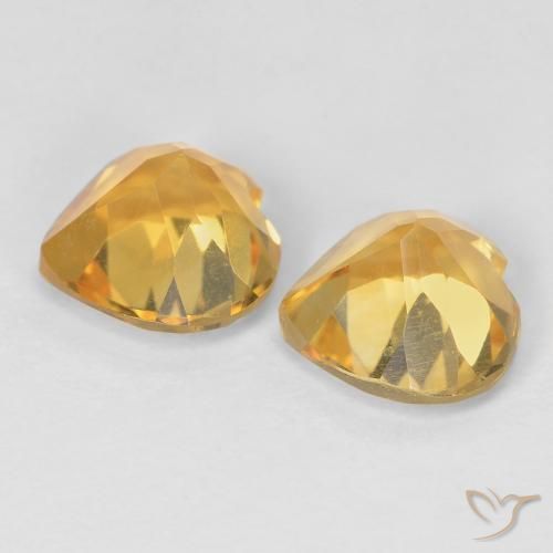 Gemas de Citrino Medium Dark-Golden natural de 1.46 ct, Corazón, VVS