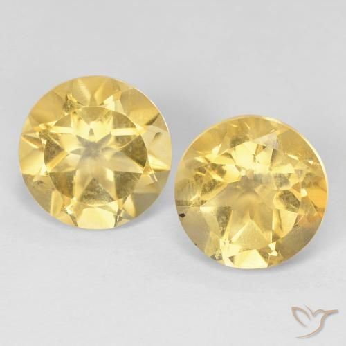 3.52ctw Natural Dorado amarillento Citrino, Redondo, VVS