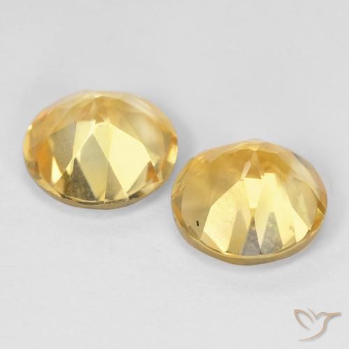 Gemas de Citrino Dorado amarillento natural de 3.52 ct, Redondo, VVS