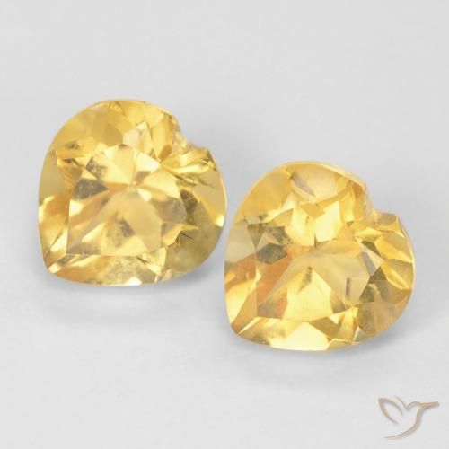 1.59ctw Natural Dorado amarillento Citrino, Corazón, VVS-VS