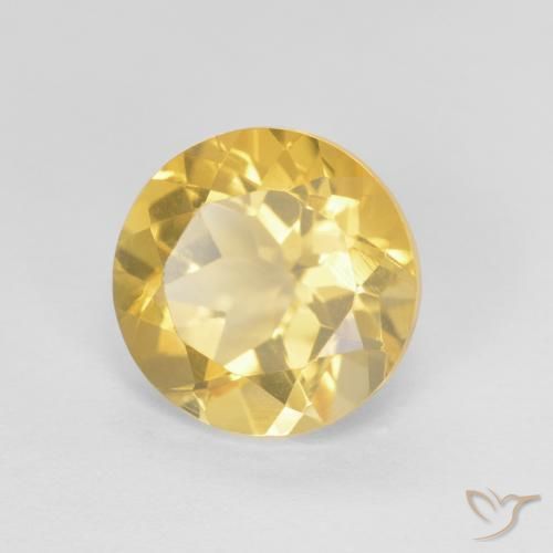 Citrino Amarillo claro natural de 1.81 ct, Redondo, VVS