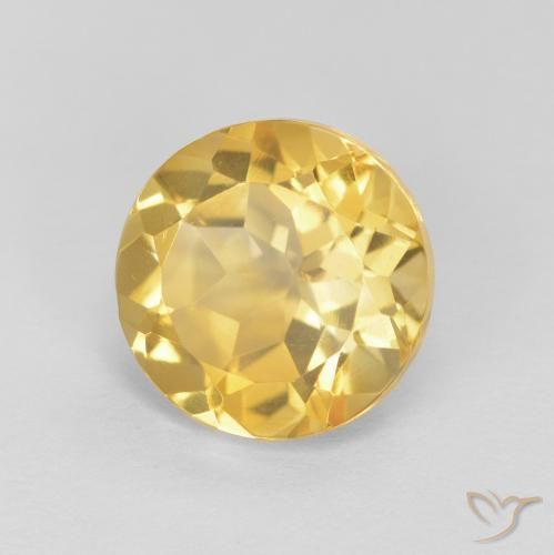 Citrino Amarillo-dorado claro natural de 2.05 ct, Redondo, VVS