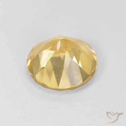 Citrino Amarillo-dorado claro natural de 1.77 ct, Redondo, VVS