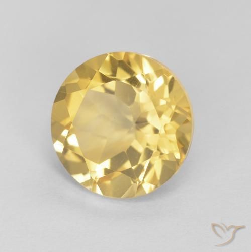 Citrino Amarillo-dorado claro natural de 1.98 ct, Redondo, VVS