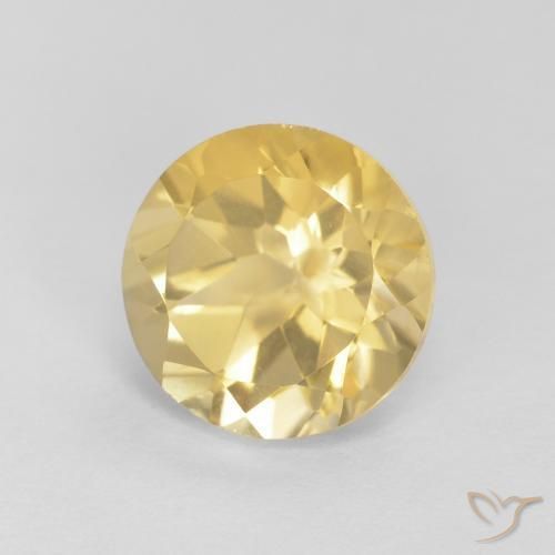 Citrino Dorado claro natural de 1.86 ct, Redondo, VVS